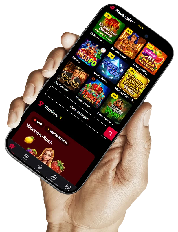 Mobile Version des Vulkan Spiele Casinos auf einem Smartphone