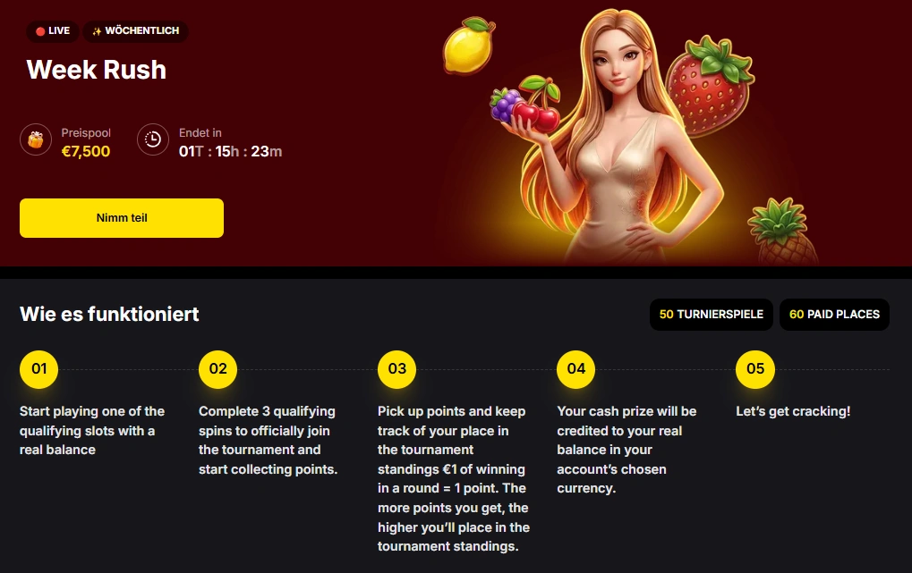 Netzwerk-Aktionen im Vulkan Spiele Casino mit Turnieren und großen Preispools