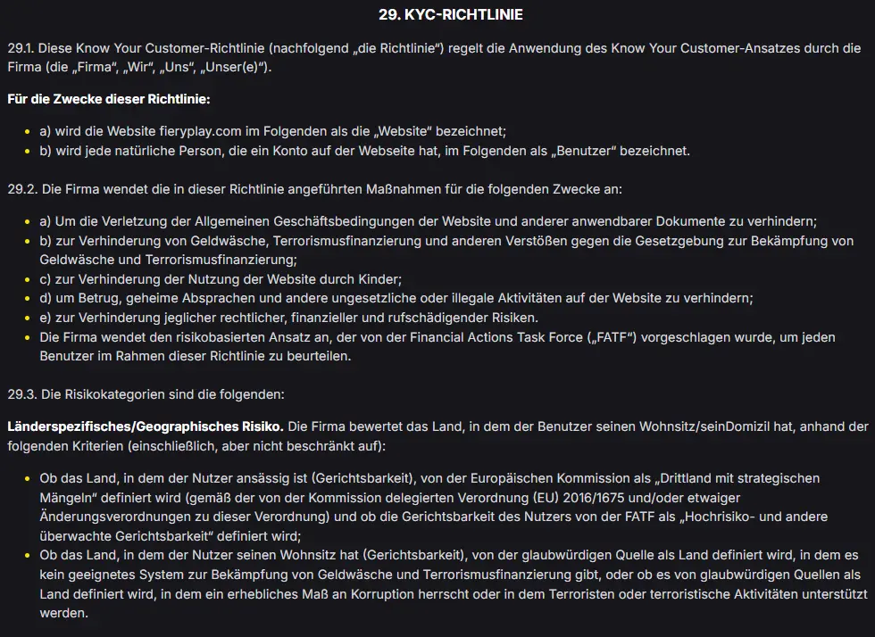 KYC-Richtlinie im Vulkan Spiele Casino zur Identitätsprüfung