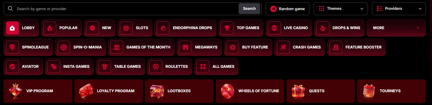 Spielkategorien im Vulkan Spiele Casino mit Slots, Live Casino, Roulette und Tischspielen