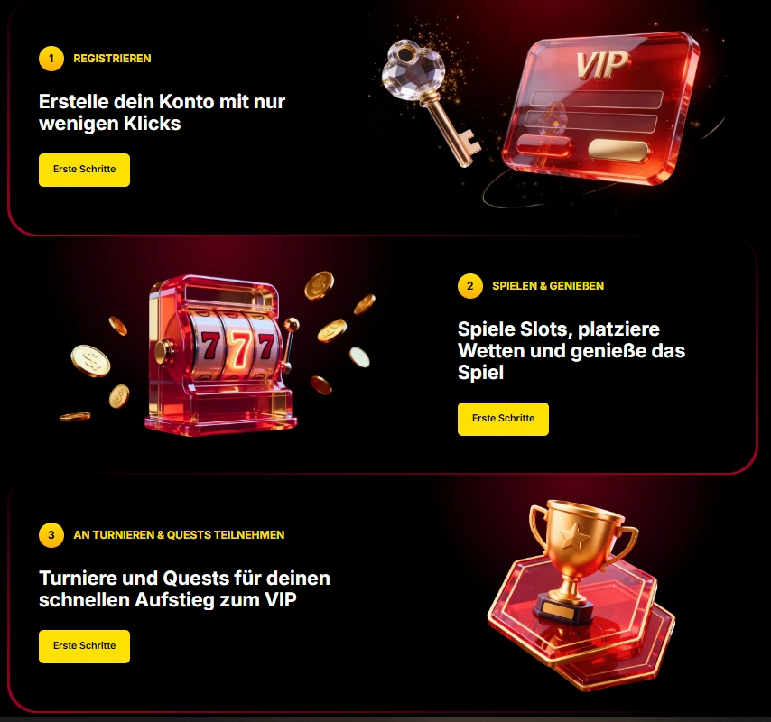 VIP-Programm im Vulkan Spiele Casino mit den Schritten zum VIP-Status